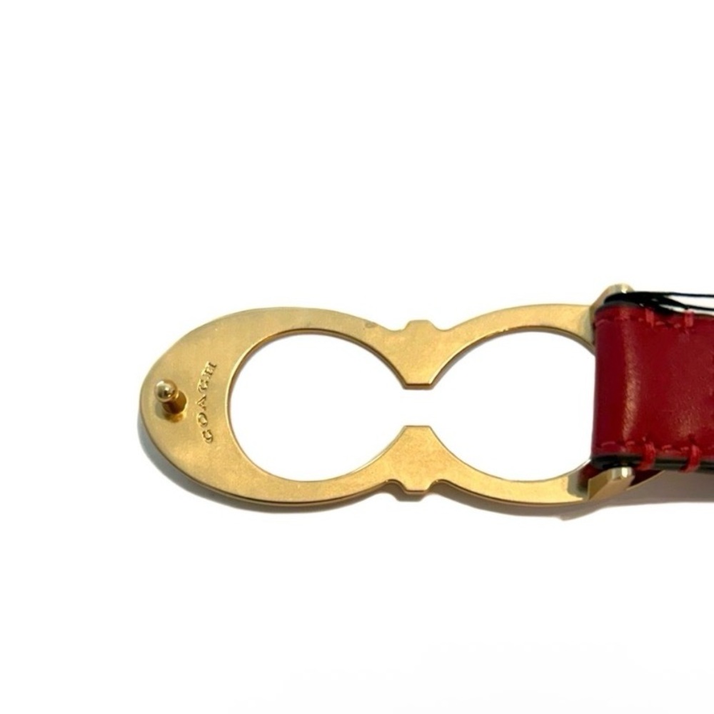 Coach Red Belt with Gold Buckle - Picture 8 of 10
